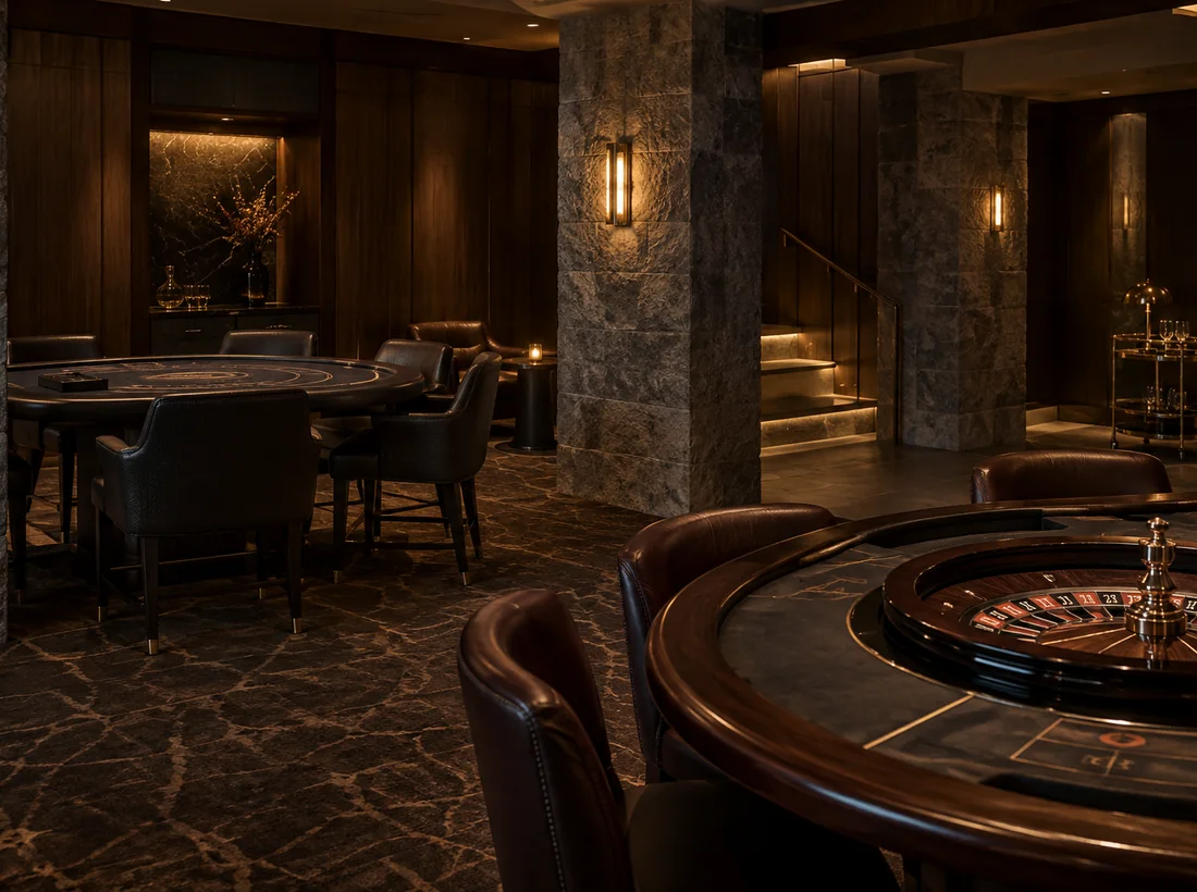 Physical table gaming room at The Vault
